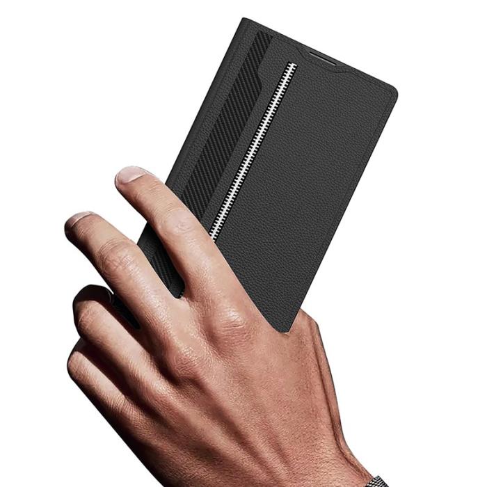 GKK - GKK Samsung Galaxy Z Fold7 5G Fodral - KonstLäder - Svart - Svart