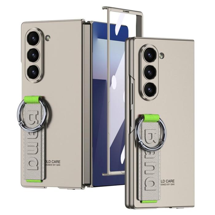 GKK - GKK Samsung Galaxy Z Fold7 5G Fodral - Grå - Äkta läder