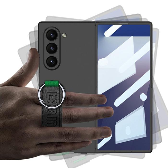 GKK - GKK Samsung Galaxy Z Fold7 5G Fodral - Grå - Äkta läder