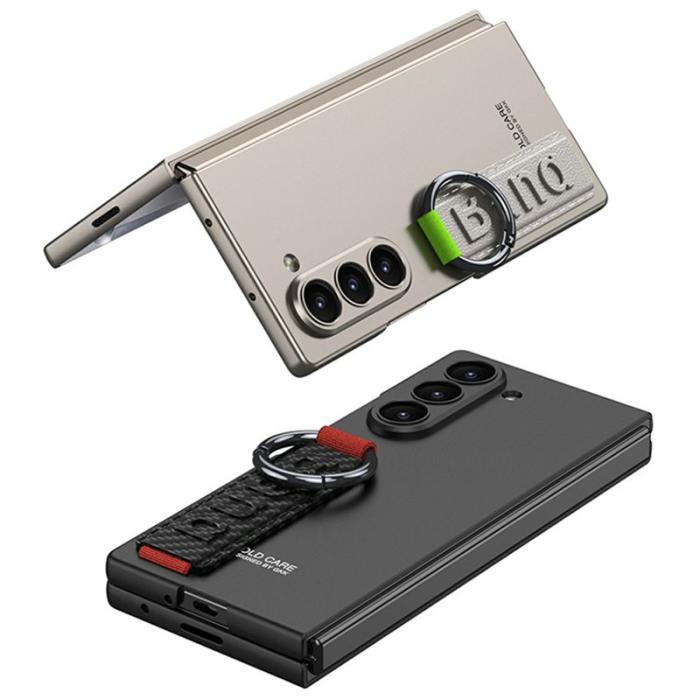 GKK - GKK Samsung Galaxy Z Fold7 5G Fodral - Grå - Äkta läder