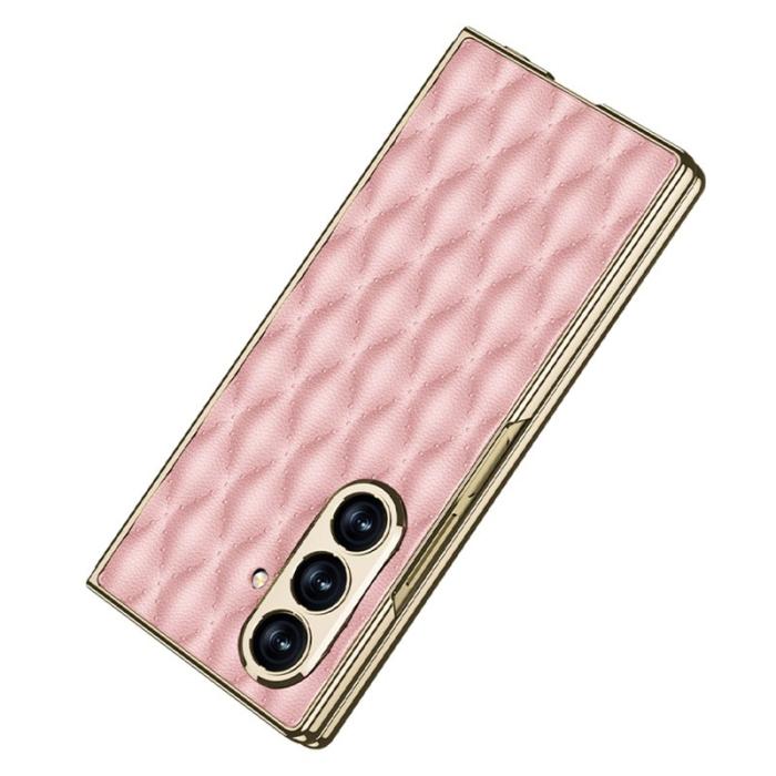GKK - GKK Samsung Galaxy Z Fold7 Fodral - KonstLäder - Rosa