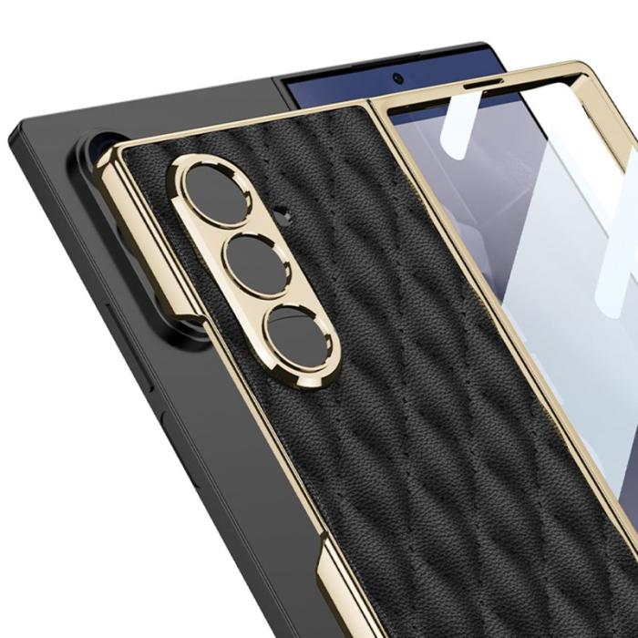 GKK - GKK Samsung Galaxy Z Fold7 Fodral - KonstLäder - Rosa