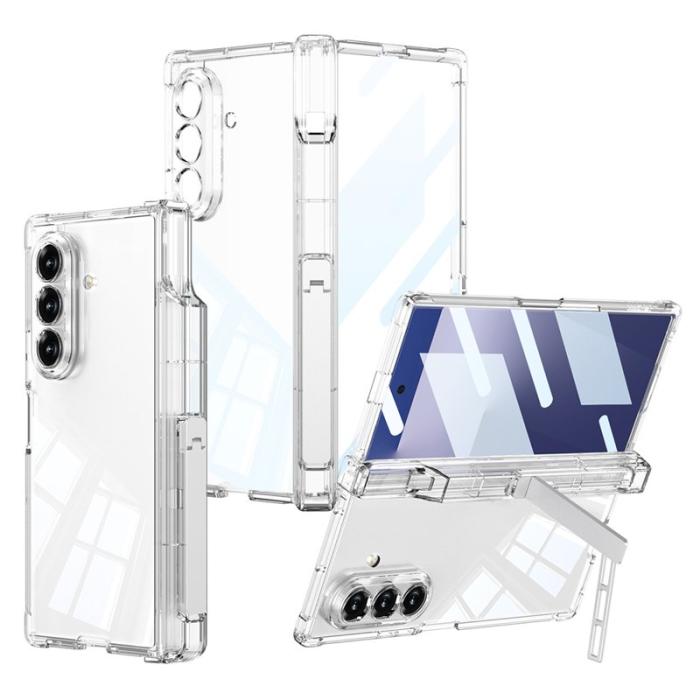 GKK - GKK Samsung Galaxy Z Fold7 Fodral Äkta läder - Transparent