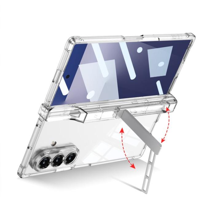 GKK - GKK Samsung Galaxy Z Fold7 Fodral Äkta läder - Transparent