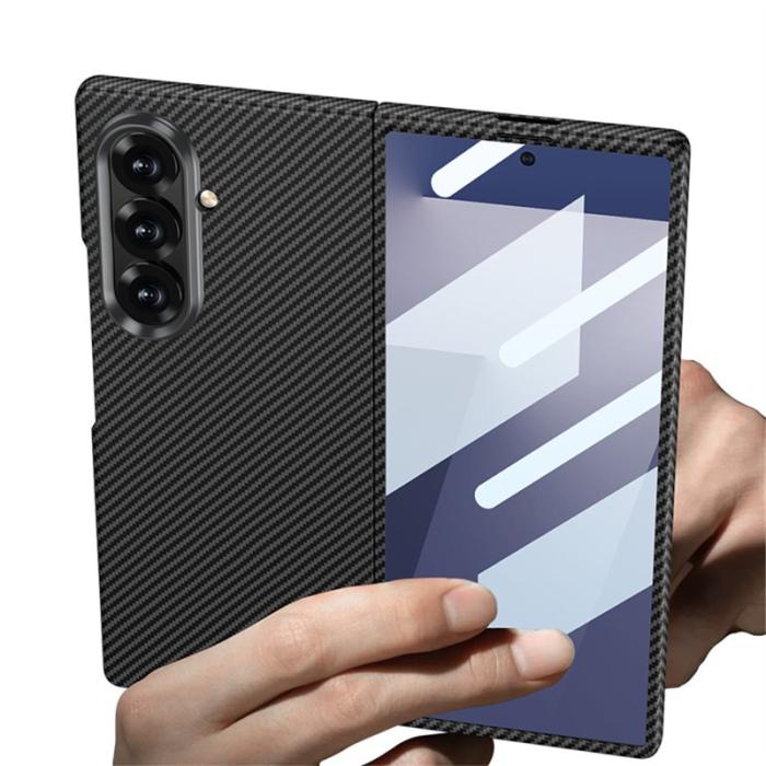 GKK - GKK Samsung Galaxy Z Fold7 Fodral Carbon Fiber PC - Blå