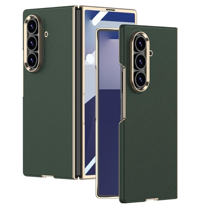GKK - GKK Samsung Galaxy Z Fold7 Fodral Electroplated PC + PU - Midnattsgrön