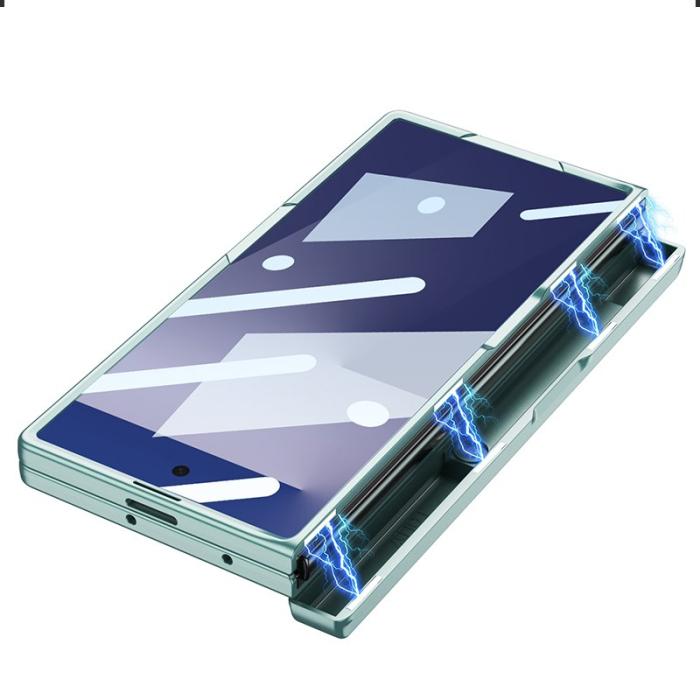 GKK - GKK Samsung Galaxy Z Fold7 Fodral - Grön - Magnetisk Hinge PC