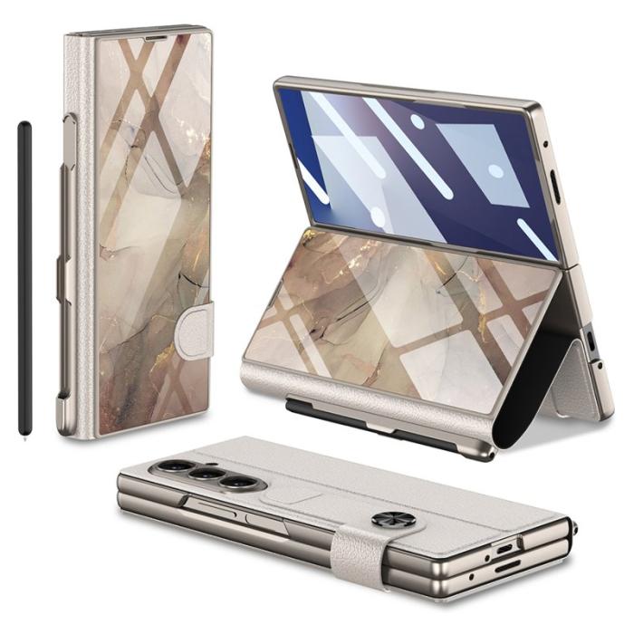GKK - GKK Samsung Galaxy Z Fold7 Fodral - Hård PC + PU - Champagne