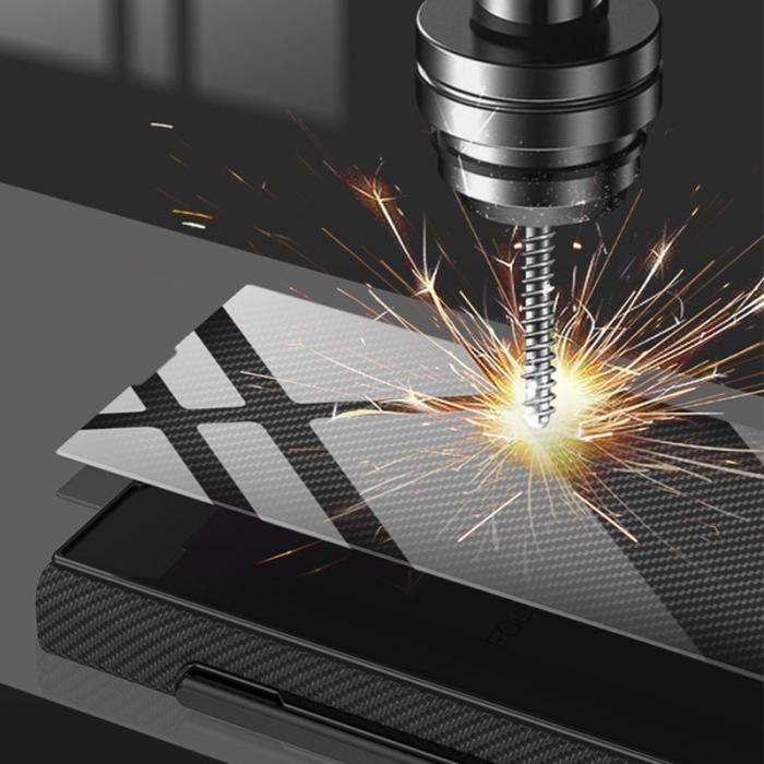 GKK - GKK Samsung Galaxy Z Fold7 Fodral - Hård PC + PU - Guld/ Svart