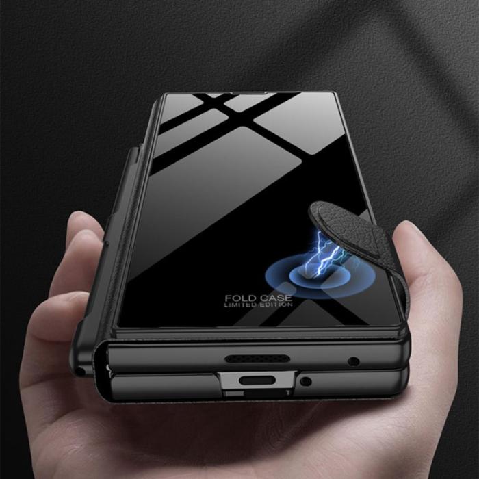 GKK - GKK Samsung Galaxy Z Fold7 Fodral - Hård PC + PU - Grå