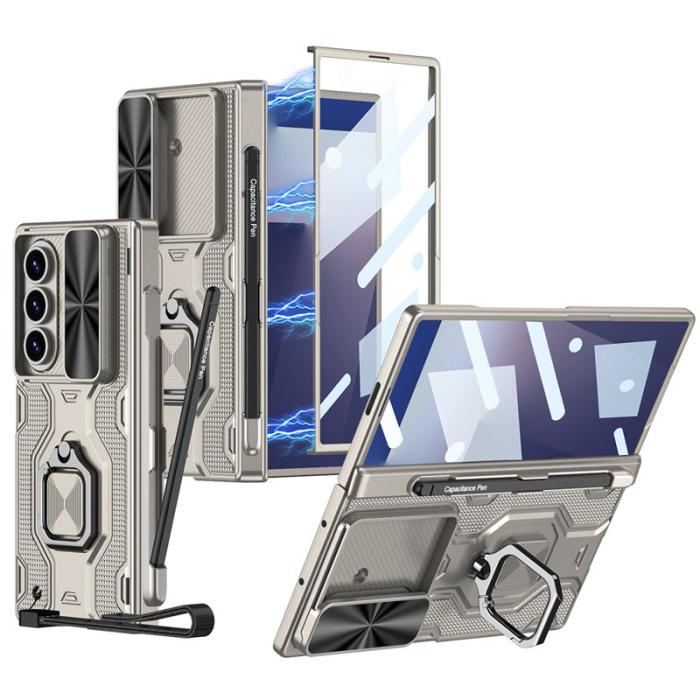 GKK - GKK Samsung Galaxy Z Fold7 Fodral Magnetisk Hinge Armor - Grå