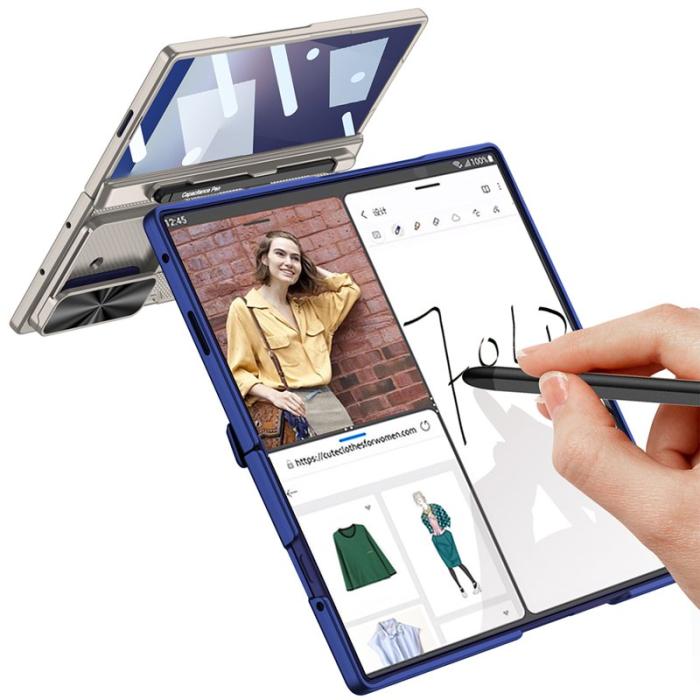 GKK - GKK Samsung Galaxy Z Fold7 Fodral Magnetisk Hinge Armor - Grå