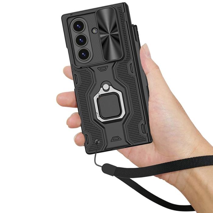 GKK - GKK Samsung Galaxy Z Fold7 Fodral Magnetisk Hinge Armor PC - Blå