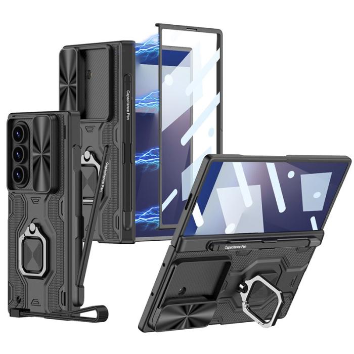 GKK - GKK Samsung Galaxy Z Fold7 Fodral Magnetisk Hinge Armor PC - Svart