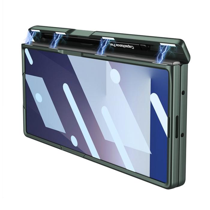 GKK - GKK Samsung Galaxy Z Fold7 Fodral Magnetisk Hinge Kickstand - Grön