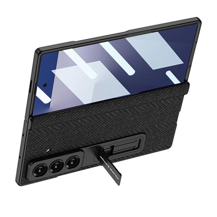 GKK - GKK Samsung Galaxy Z Fold7 Fodral Magnetisk Hinge Nylon - Svart