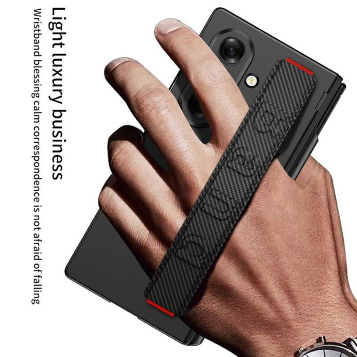 GKK - GKK Samsung Galaxy Z Fold7 Fodral - Magnetisk Hinge - PC - Kolfiber - Svart