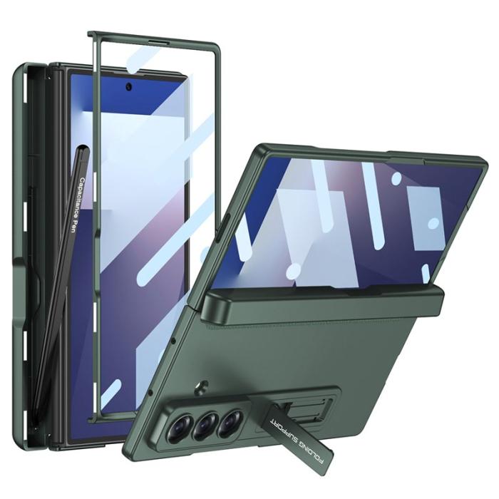 GKK - GKK Samsung Galaxy Z Fold7 Fodral Magnetisk Kickstand PC - Grön