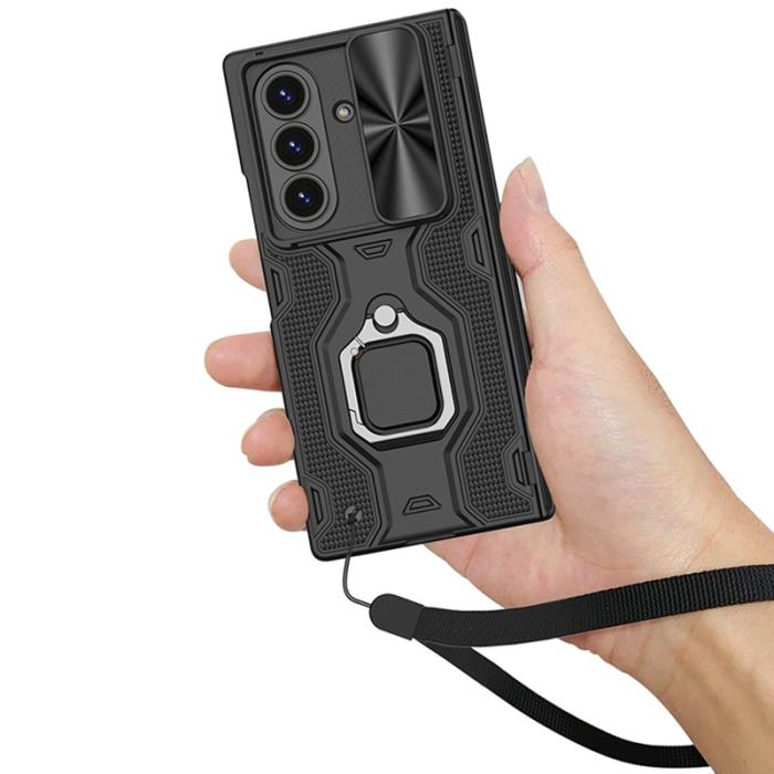 GKK - GKK Samsung Galaxy Z Fold7 Fodral Magnetisk Kickstand PC - Blå