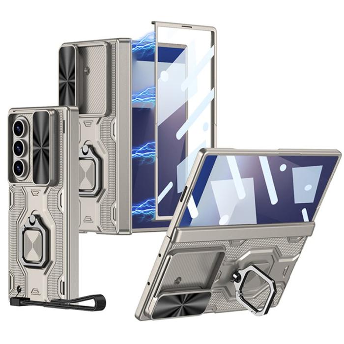 GKK - GKK Samsung Galaxy Z Fold7 Fodral Magnetisk Kickstand PC - Grå