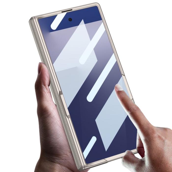 GKK - GKK Samsung Galaxy Z Fold7 Fodral - PC + Härdat Glas - Grå