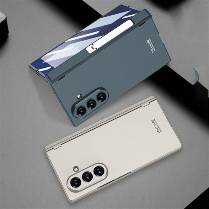 GKK - GKK Samsung Galaxy Z Fold7 Fodral - PC + Härdat Glas - Silver