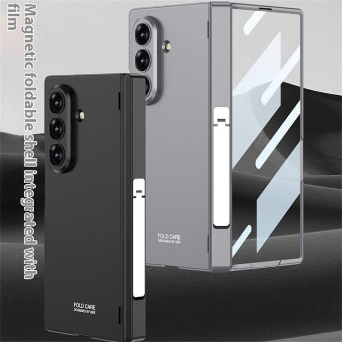 GKK - GKK Samsung Galaxy Z Fold7 Fodral - PC + Härdat Glas - Silver