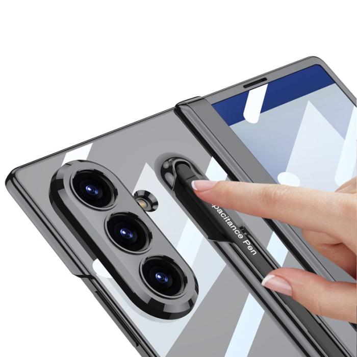 GKK - GKK Samsung Galaxy Z Fold7 Fodral - PC + Härdat glas - Svart+Blå