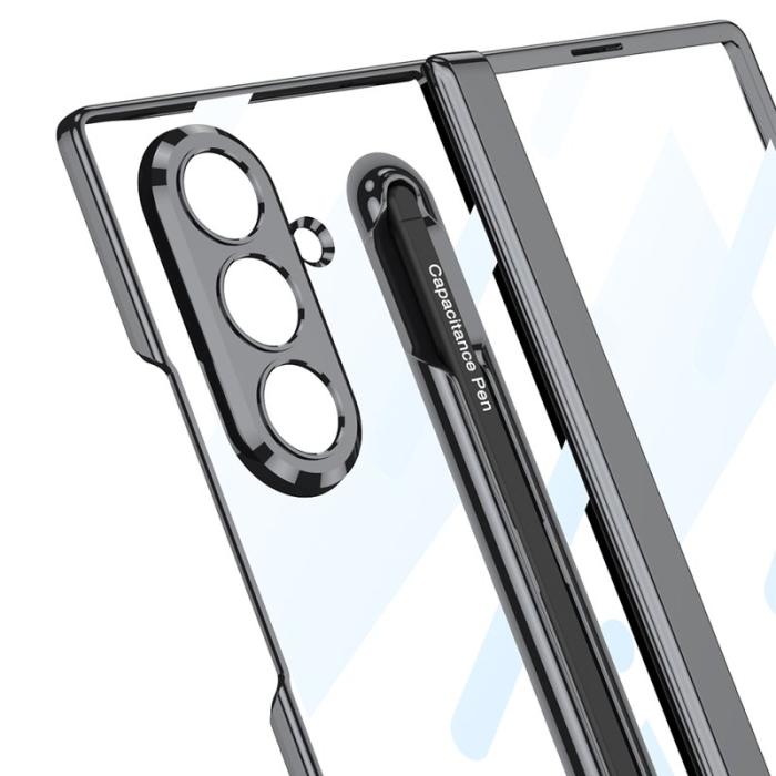 GKK - GKK Samsung Galaxy Z Fold7 Fodral - PC + Härdat glas - Svart+Blå