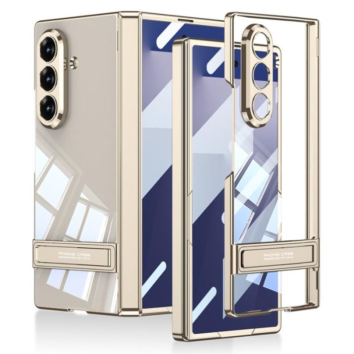 GKK - GKK Samsung Galaxy Z Fold7 Fodral - PC TempeRöd Glass - Champagne Guld