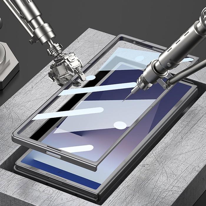 GKK - GKK Samsung Galaxy Z Fold7 Fodral - PC + TempeRöd Glass - Grå