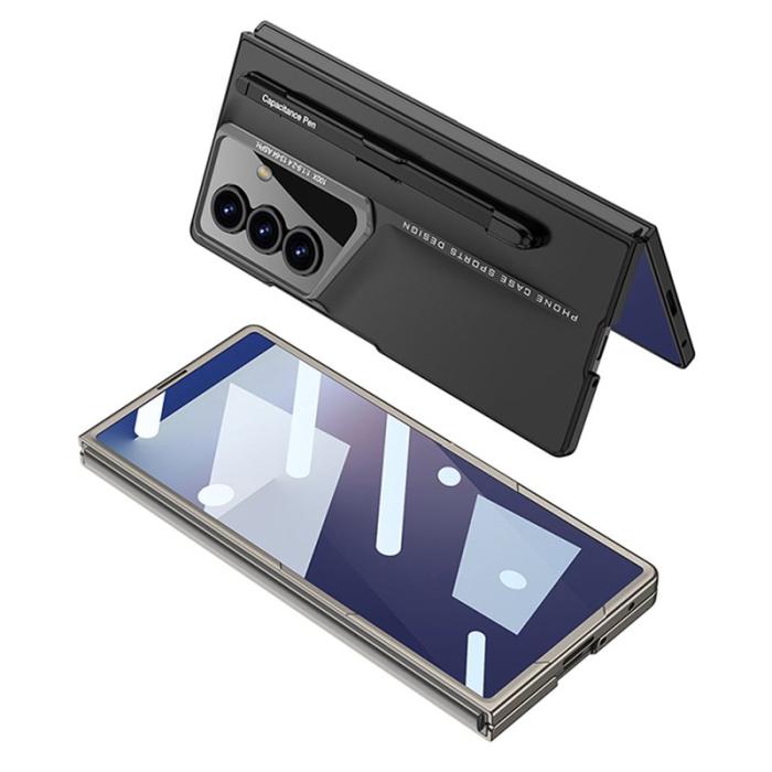 GKK - GKK Samsung Galaxy Z Fold7 Fodral - PC + TempeRöd Glass - Grå