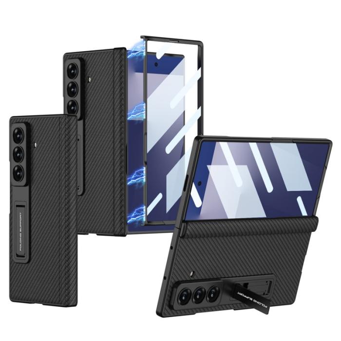 GKK - GKK Samsung Galaxy Z Fold7 Fodral - PC + TempeRöd Glass - Svart