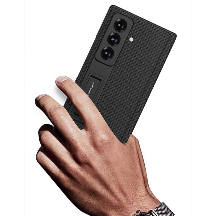 GKK - GKK Samsung Galaxy Z Fold7 Fodral - PC + TempeRöd Glass - Svart