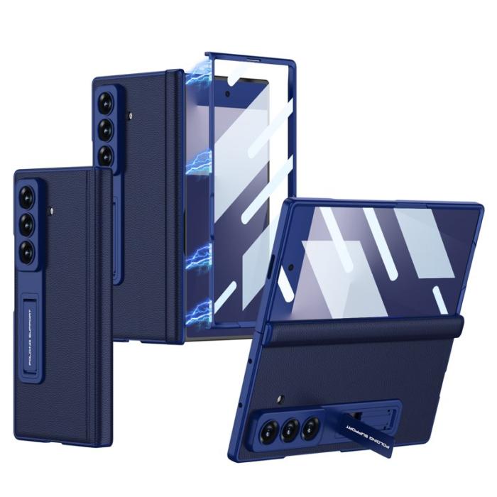 GKK - GKK Samsung Galaxy Z Fold7 Fodral - PC + Tempered Glass - Blå