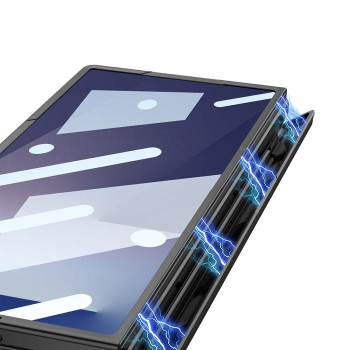 GKK - GKK Samsung Galaxy Z Fold7 Fodral - PC + TempeRöd Glass - Rosa+Silver