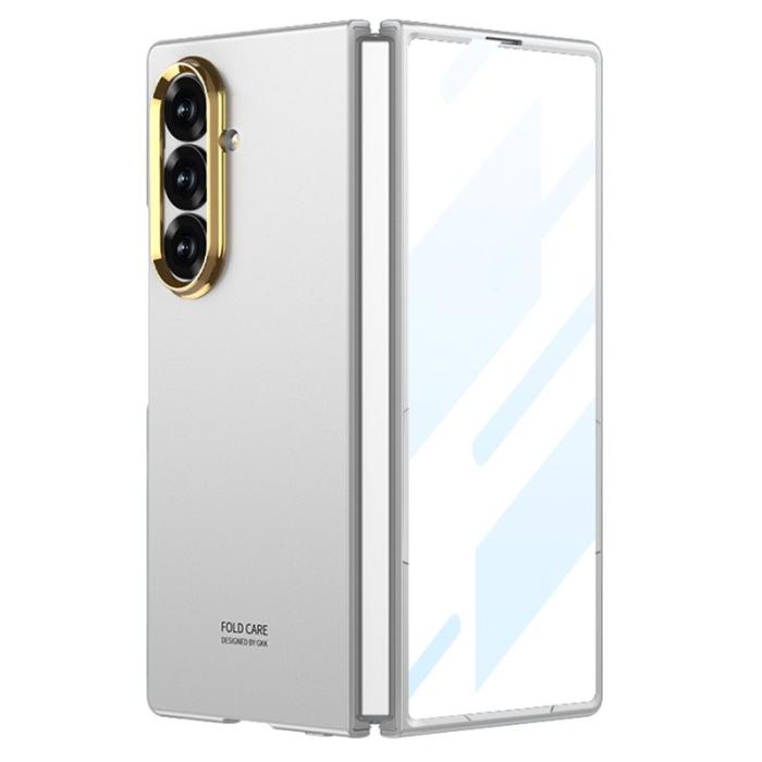 GKK - GKK Samsung Galaxy Z Fold7 Fodral - PC TempeRöd Glass - Silver