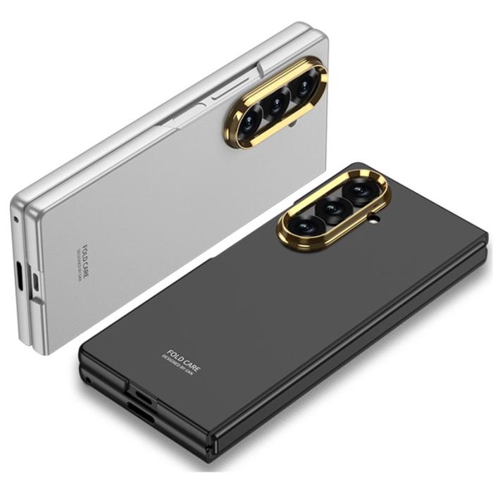 GKK - GKK Samsung Galaxy Z Fold7 Fodral - PC TempeRöd Glass - Silver