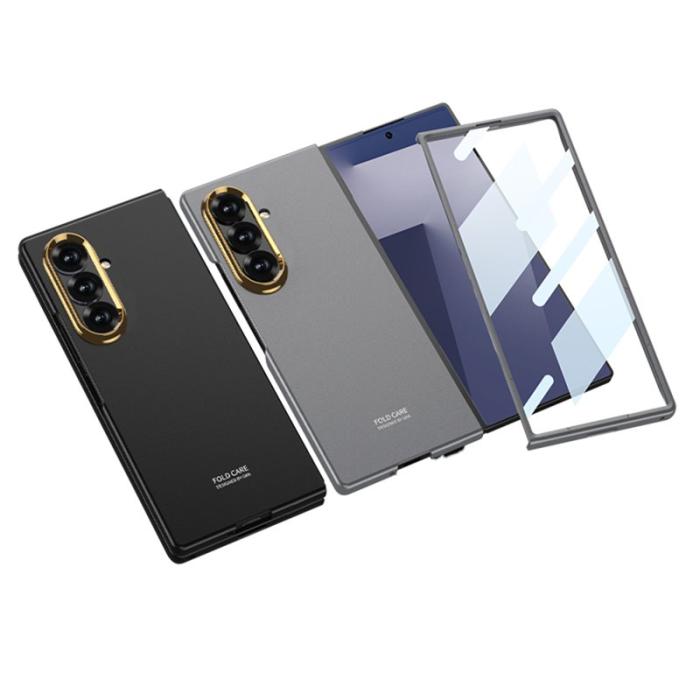 GKK - GKK Samsung Galaxy Z Fold7 Fodral - PC TempeRöd Glass - Silver