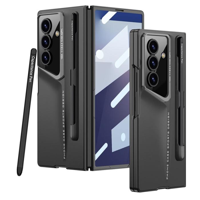 GKK - GKK Samsung Galaxy Z Fold7 Fodral - PC + TempeRöd Glass - Svart