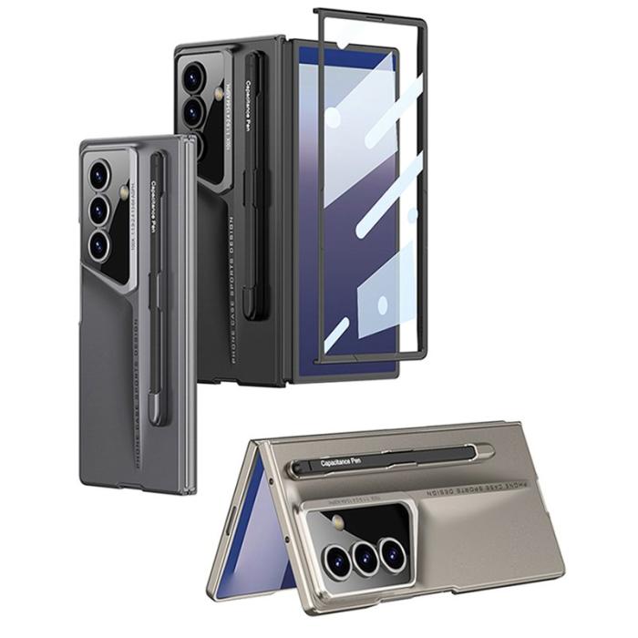 GKK - GKK Samsung Galaxy Z Fold7 Fodral - PC + TempeRöd Glass - Svart