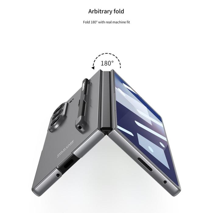 GKK - GKK Samsung Galaxy Z Fold7 Fodral - PC + TempeRöd Glass - Grå
