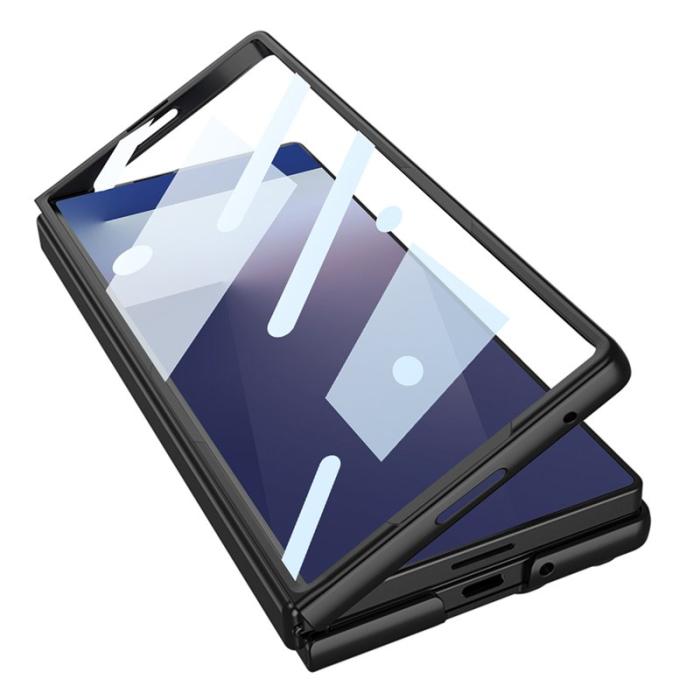 GKK - GKK Samsung Galaxy Z Fold7 Fodral - PC + TempeRöd Glass - Grå
