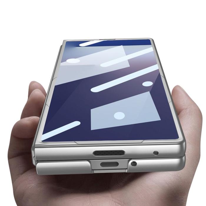 GKK - GKK Samsung Galaxy Z Fold7 Fodral - PC + TempeRöd Glass - Grå