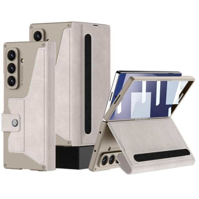 GKK - GKK Samsung Galaxy Z Fold7 Fodral PU PC - Grå