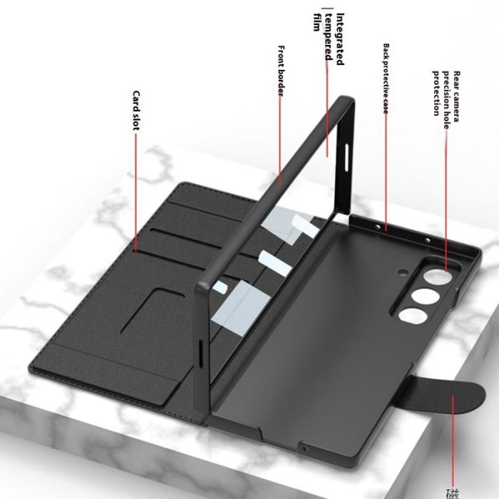 GKK - GKK Samsung Galaxy Z Fold7 Fodral PU PC - Grå