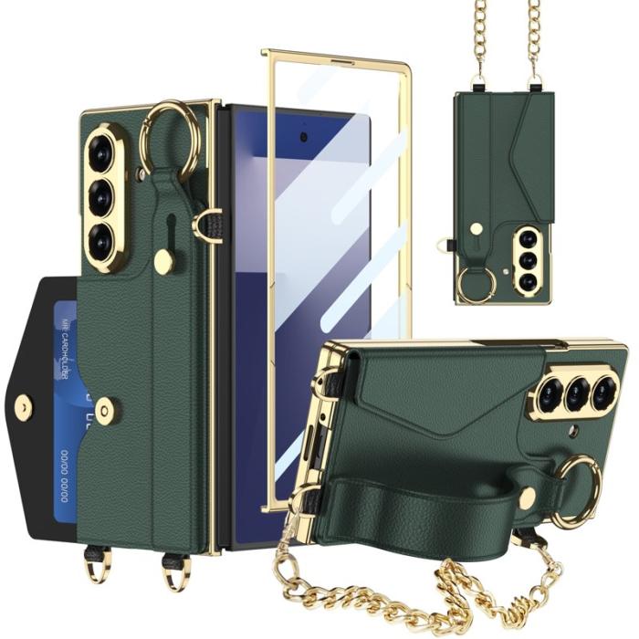 GKK - GKK Samsung Galaxy Z Fold7 Fodral - PU Rem Kickstand - Grön