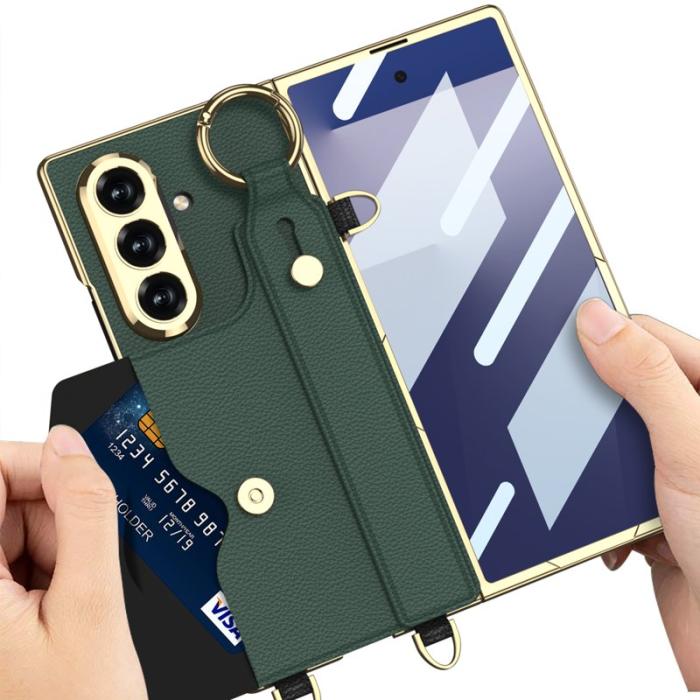 GKK - GKK Samsung Galaxy Z Fold7 Fodral - PU Rem Kickstand - Grön