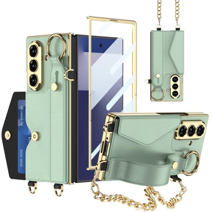 GKK - GKK Samsung Galaxy Z Fold7 Fodral - PU Rem Kickstand - Matcha Green