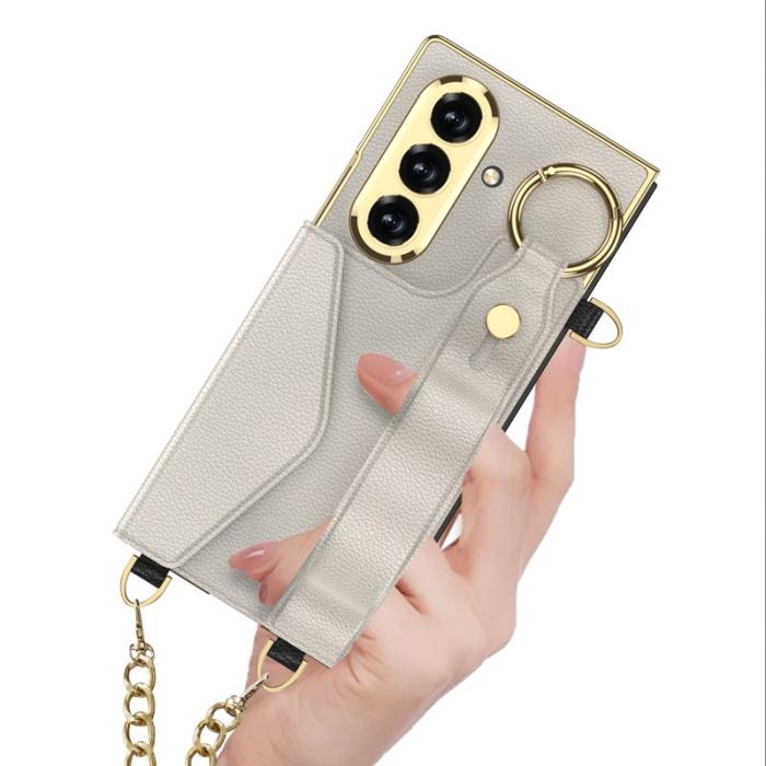 GKK - GKK Samsung Galaxy Z Fold7 Fodral - PU Rem Kickstand - Grå